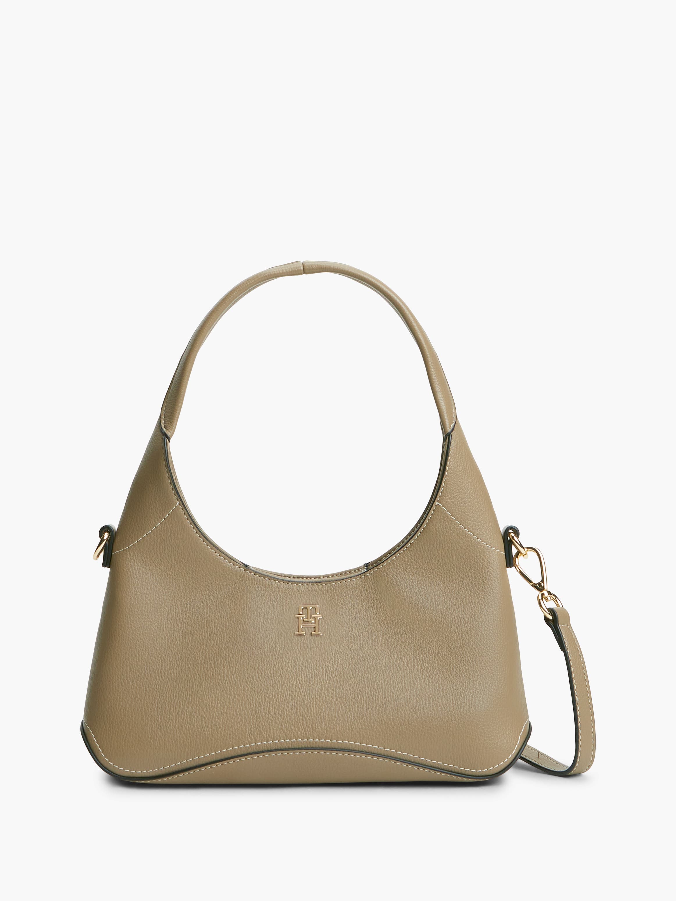 TH Monogram Plaque Crossbody Hobo Bag