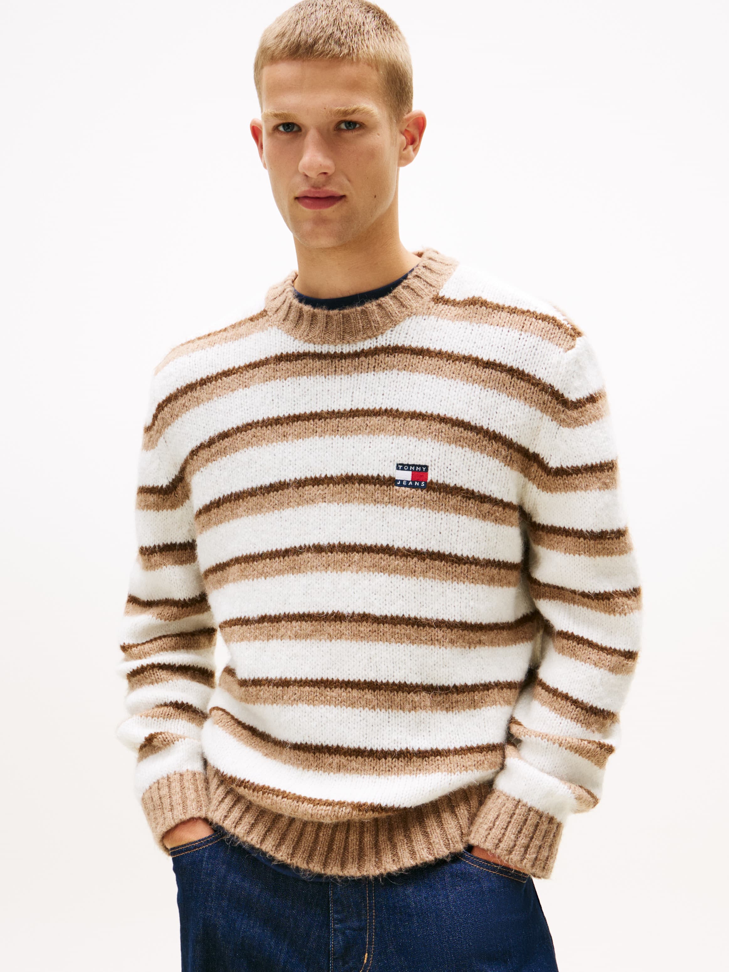 Tommy Badge Stripe Jumper with Alpaca