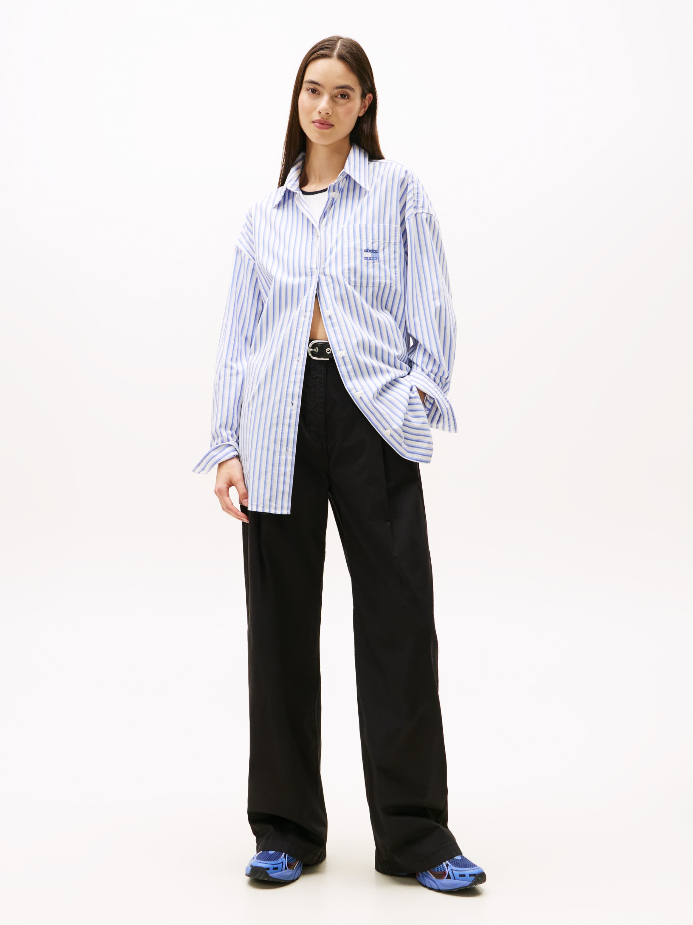 Twill Wide Leg Chinos