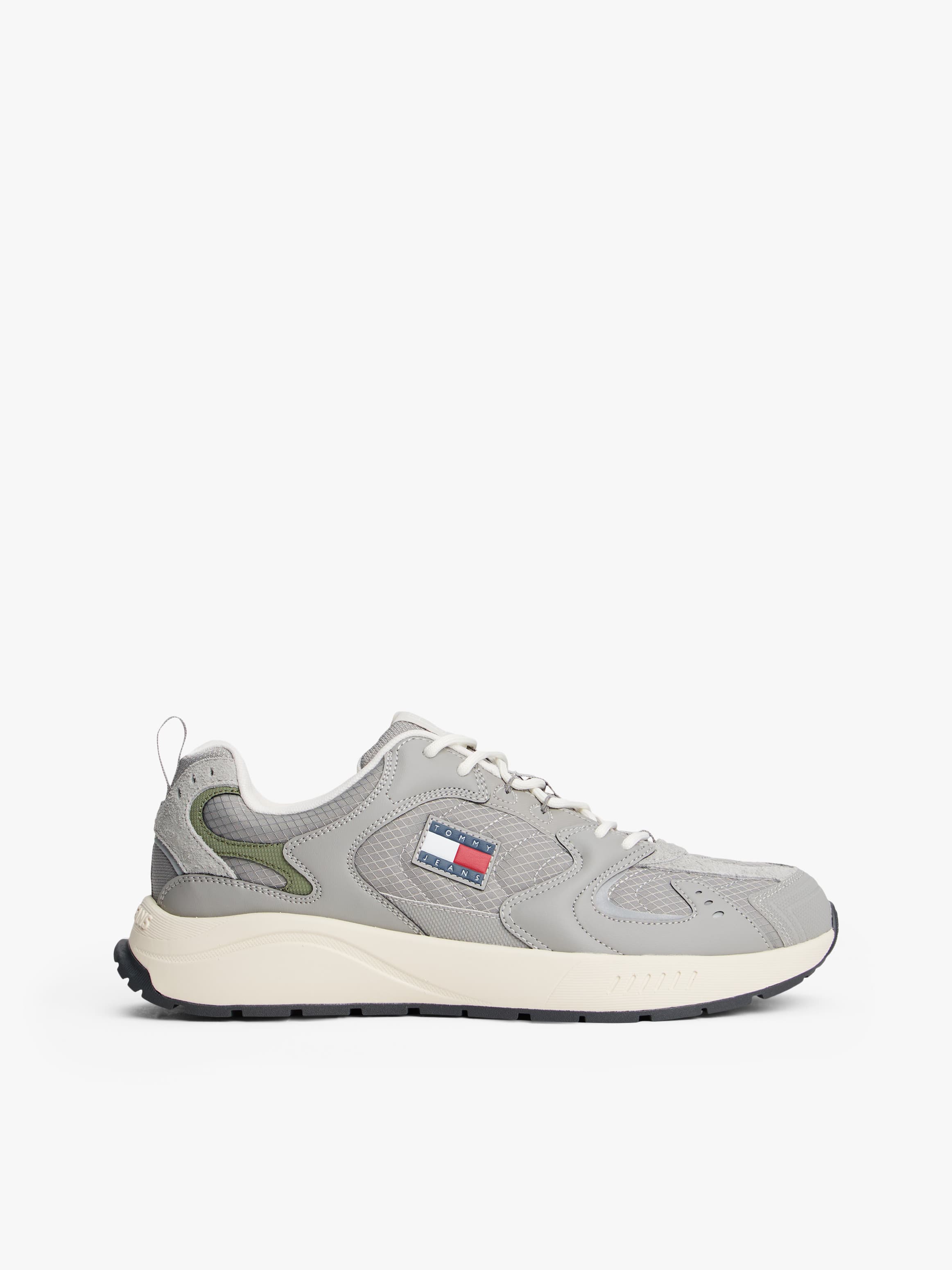 Logo Mixed Texture Trainers