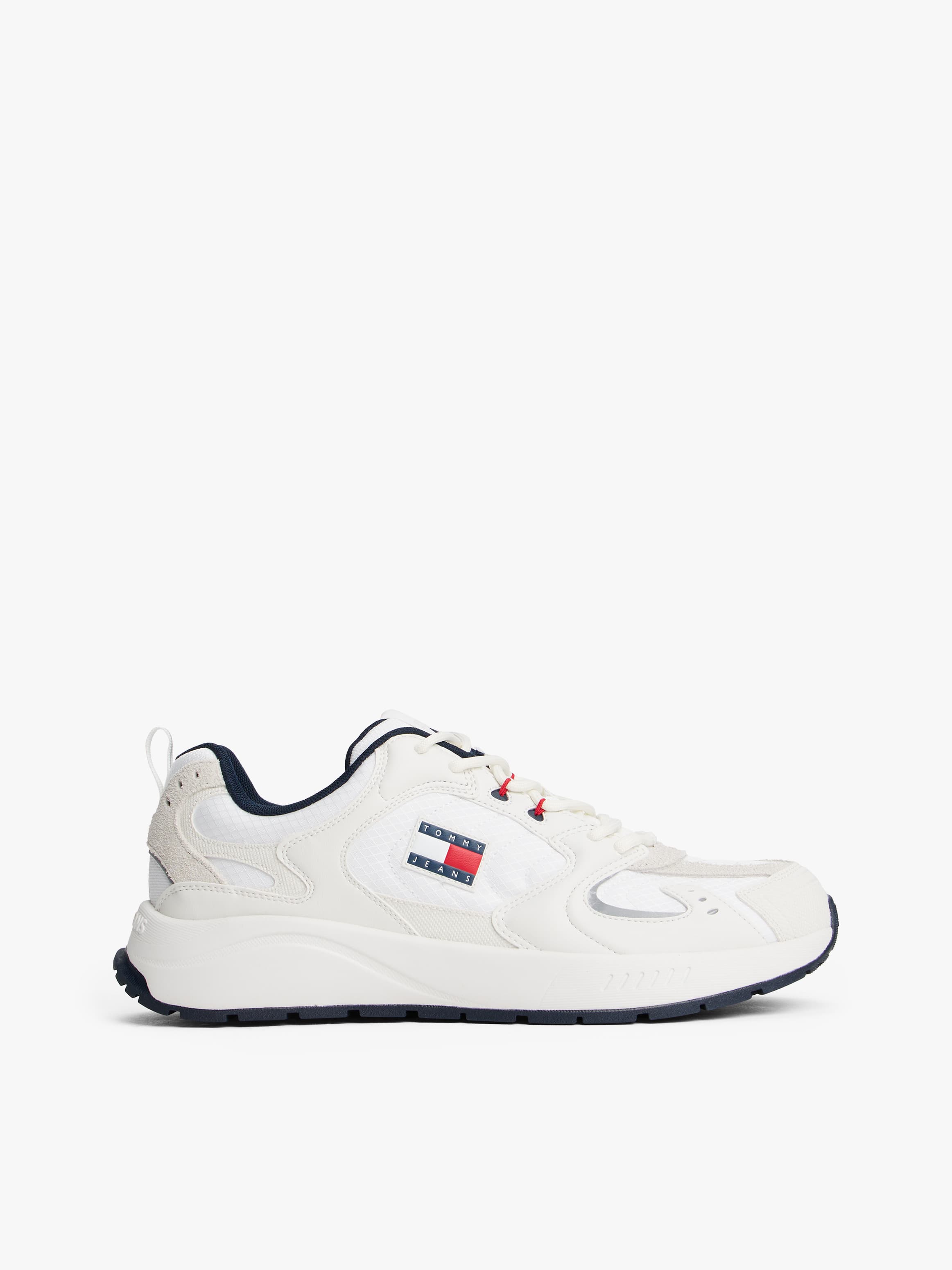 Logo Mixed Texture Trainers