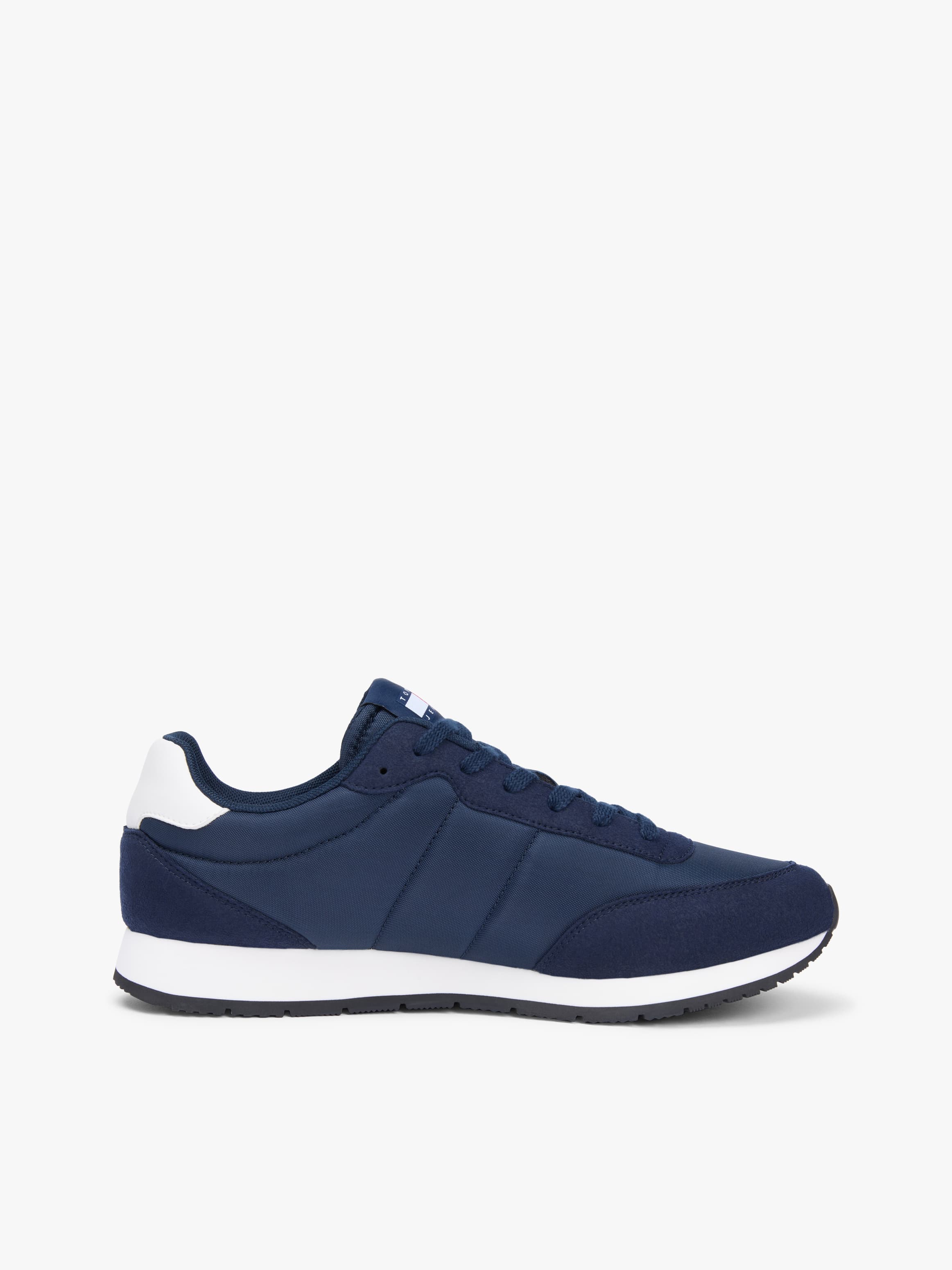 Mixed Texture Contrast Heel Trainers