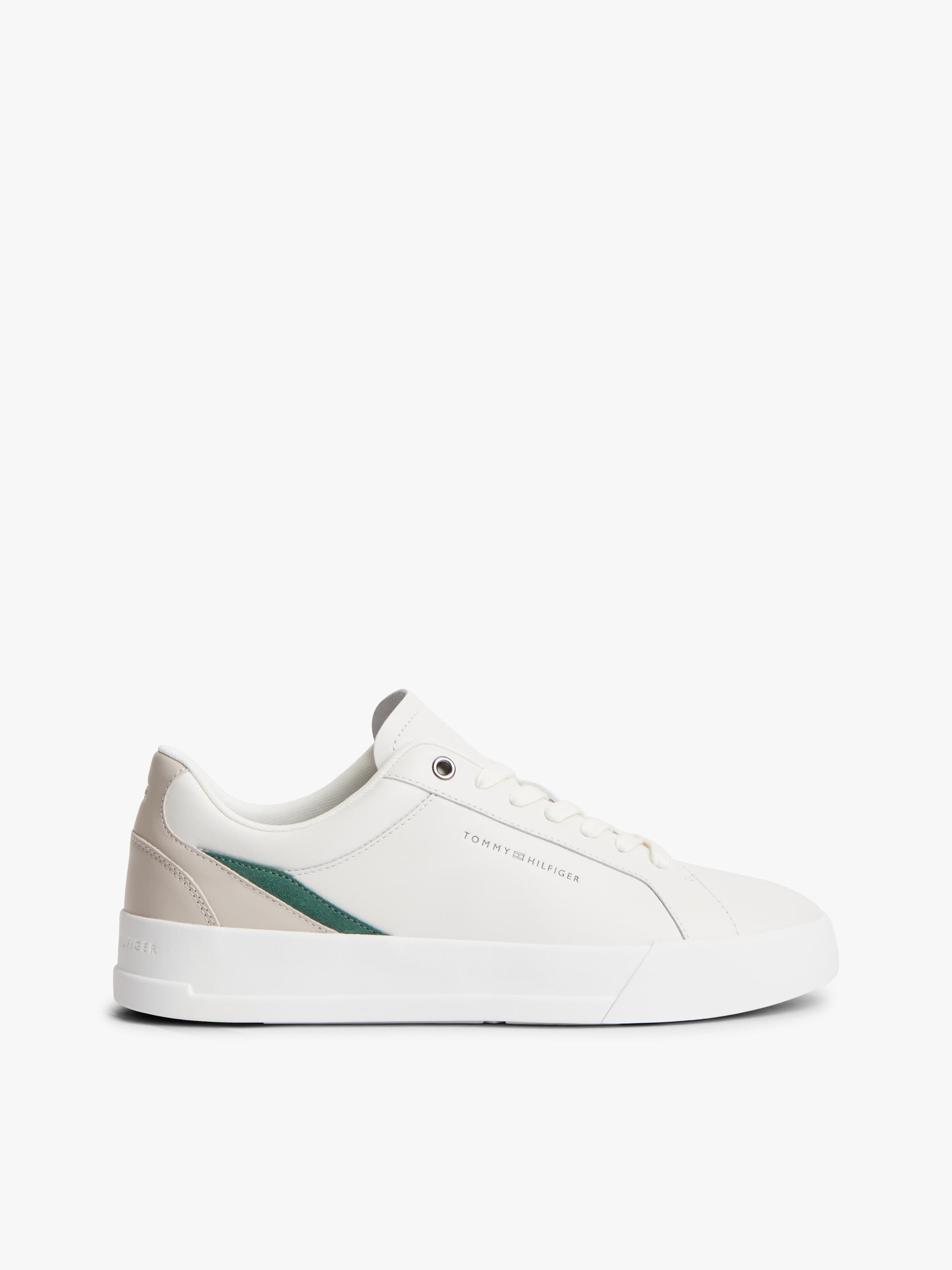 Signature Colour-Blocked Leather Court Trainers