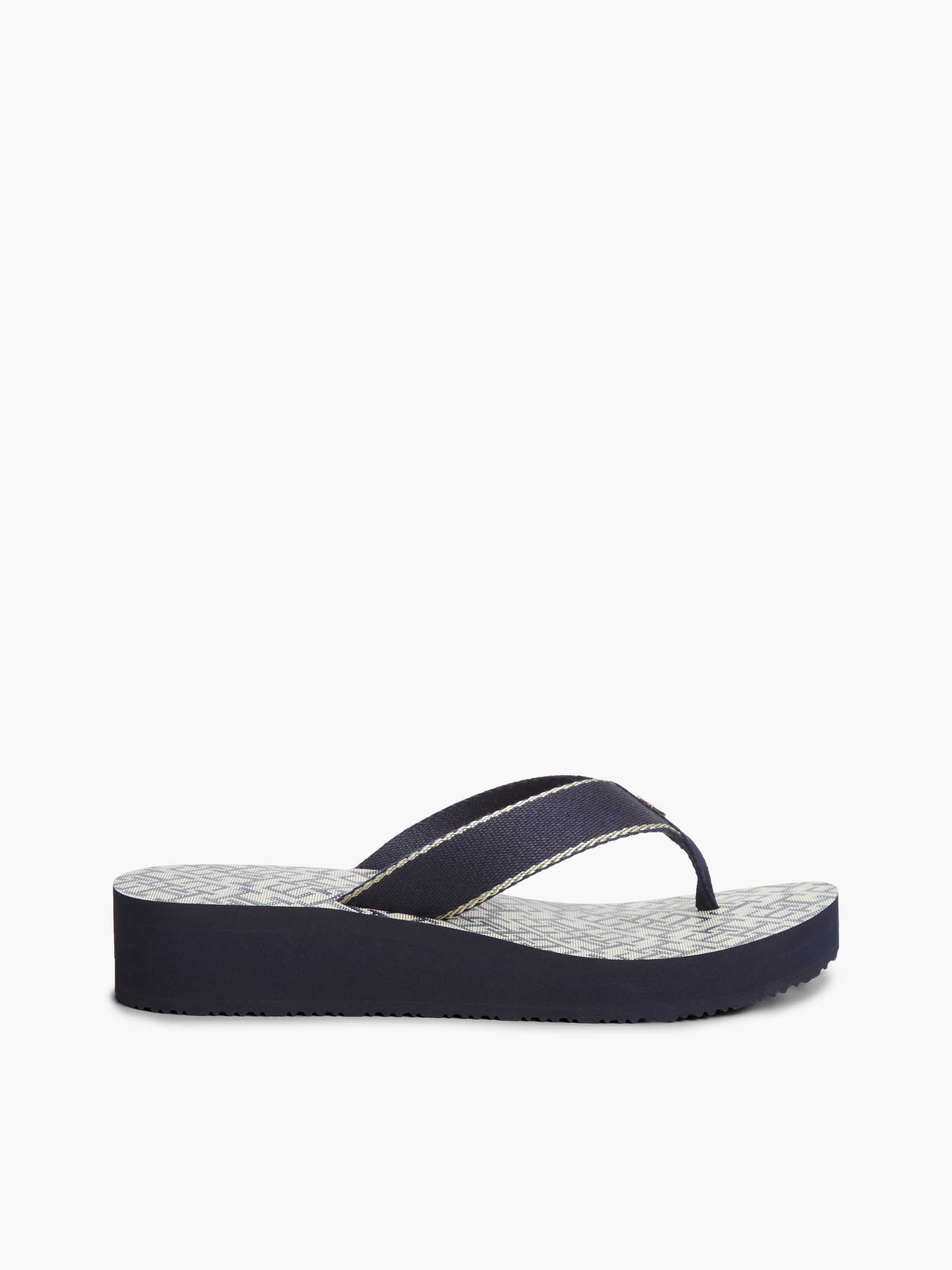 TH Monogram Wedge Heel Flip-Flops