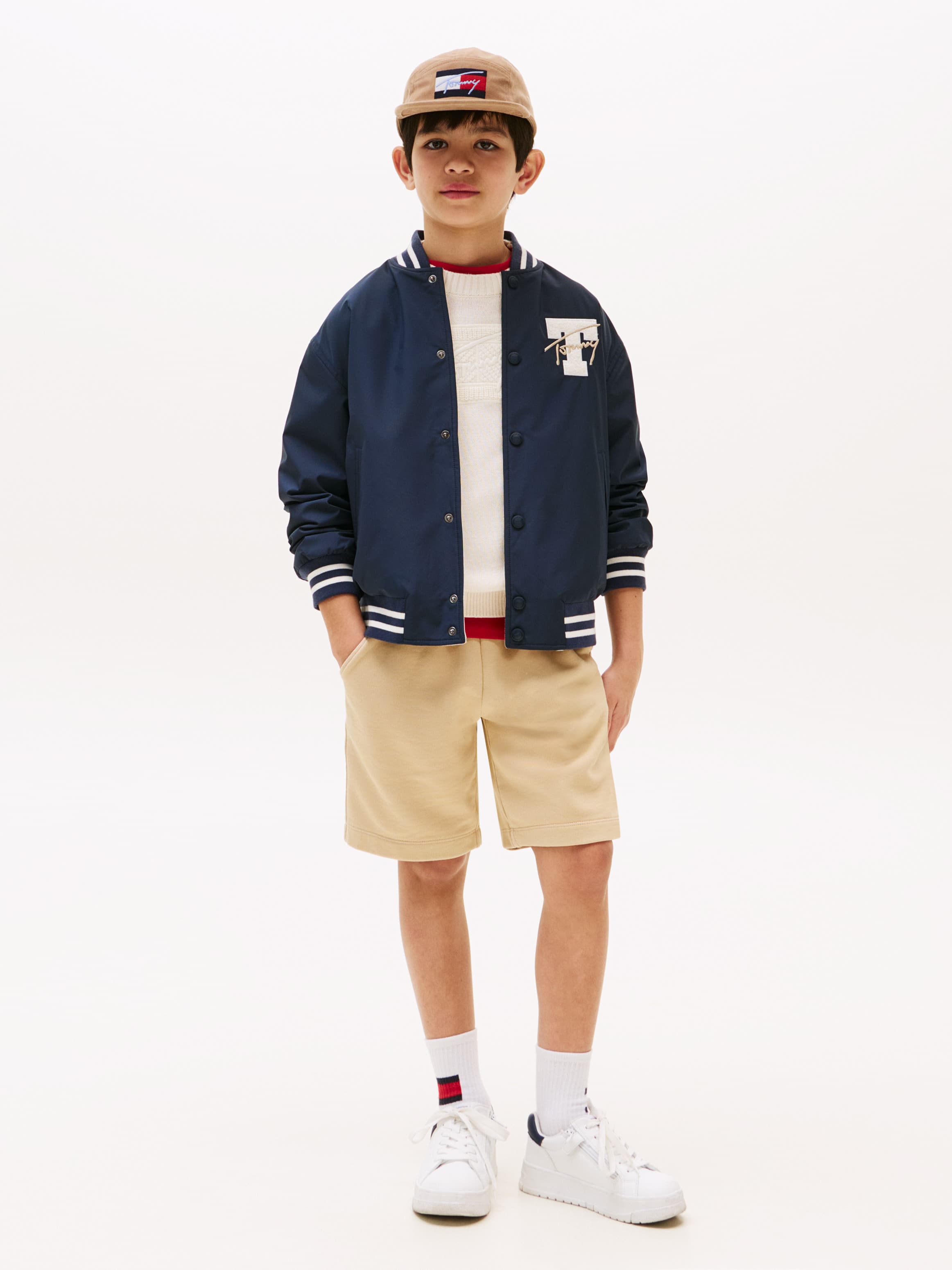 Tonal Flag Embroidery Sweat Shorts