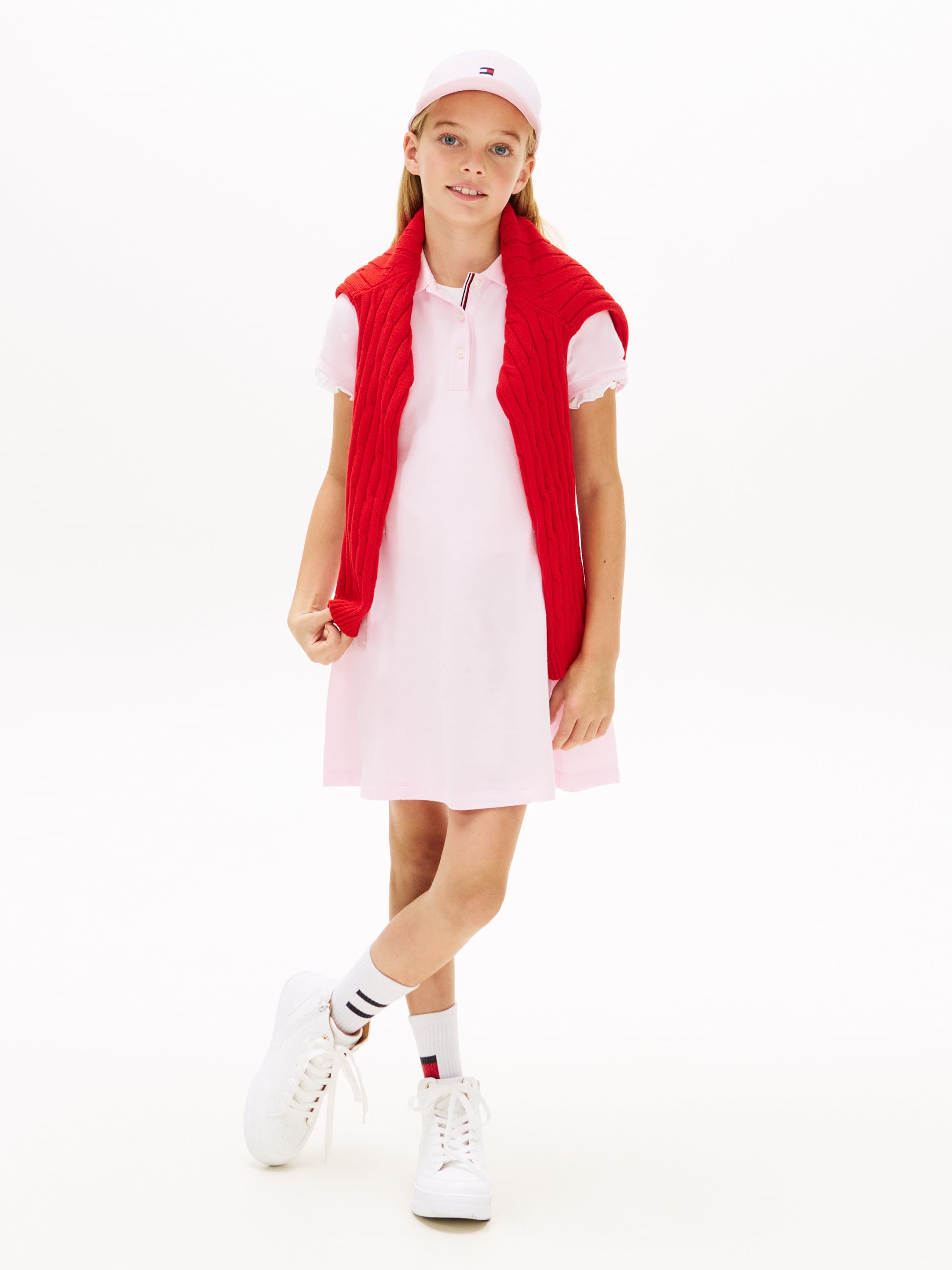 Essential Pleated Short Sleeve Polo Dress
