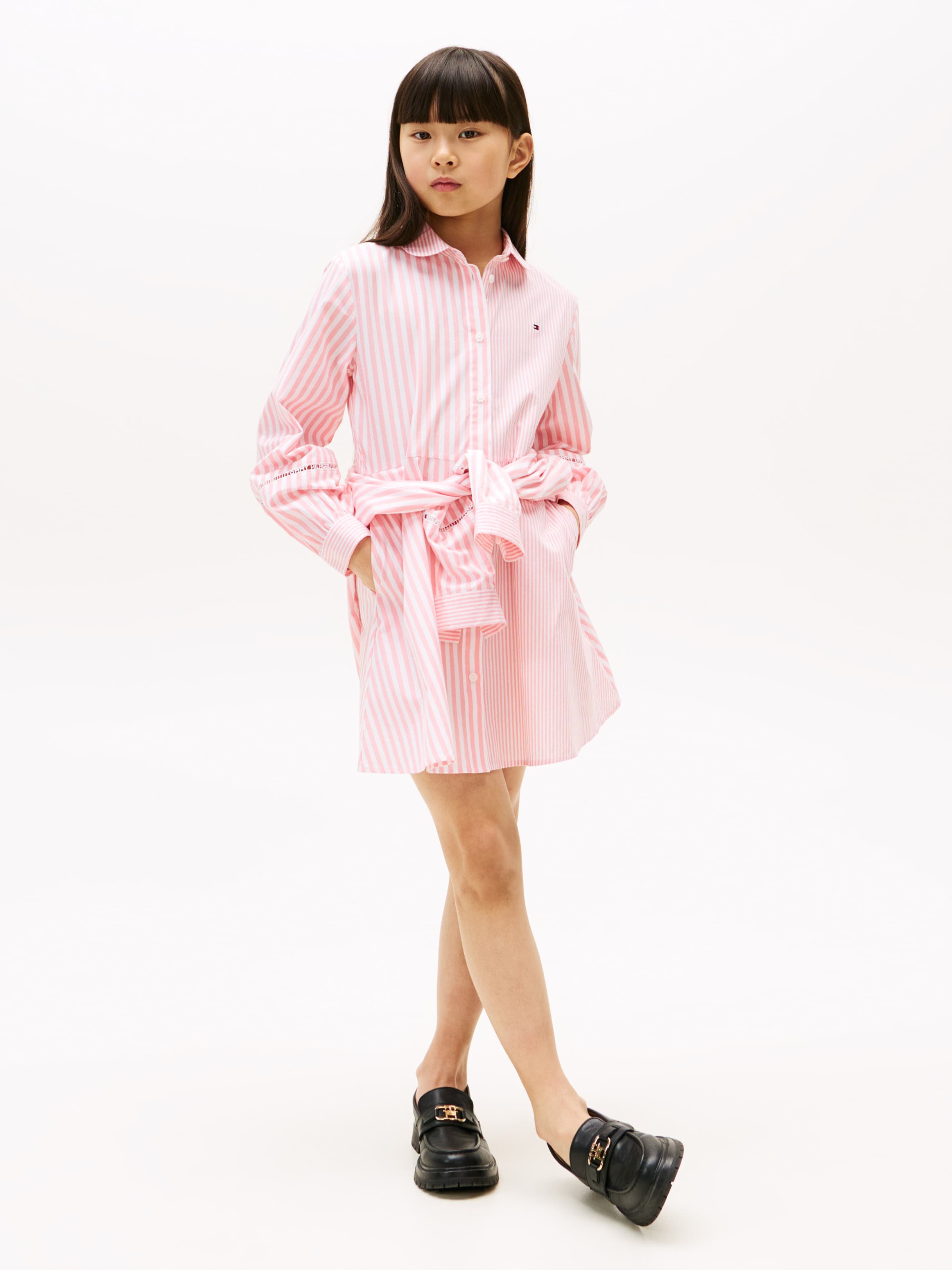 Mixed Stripe Shirt Dress