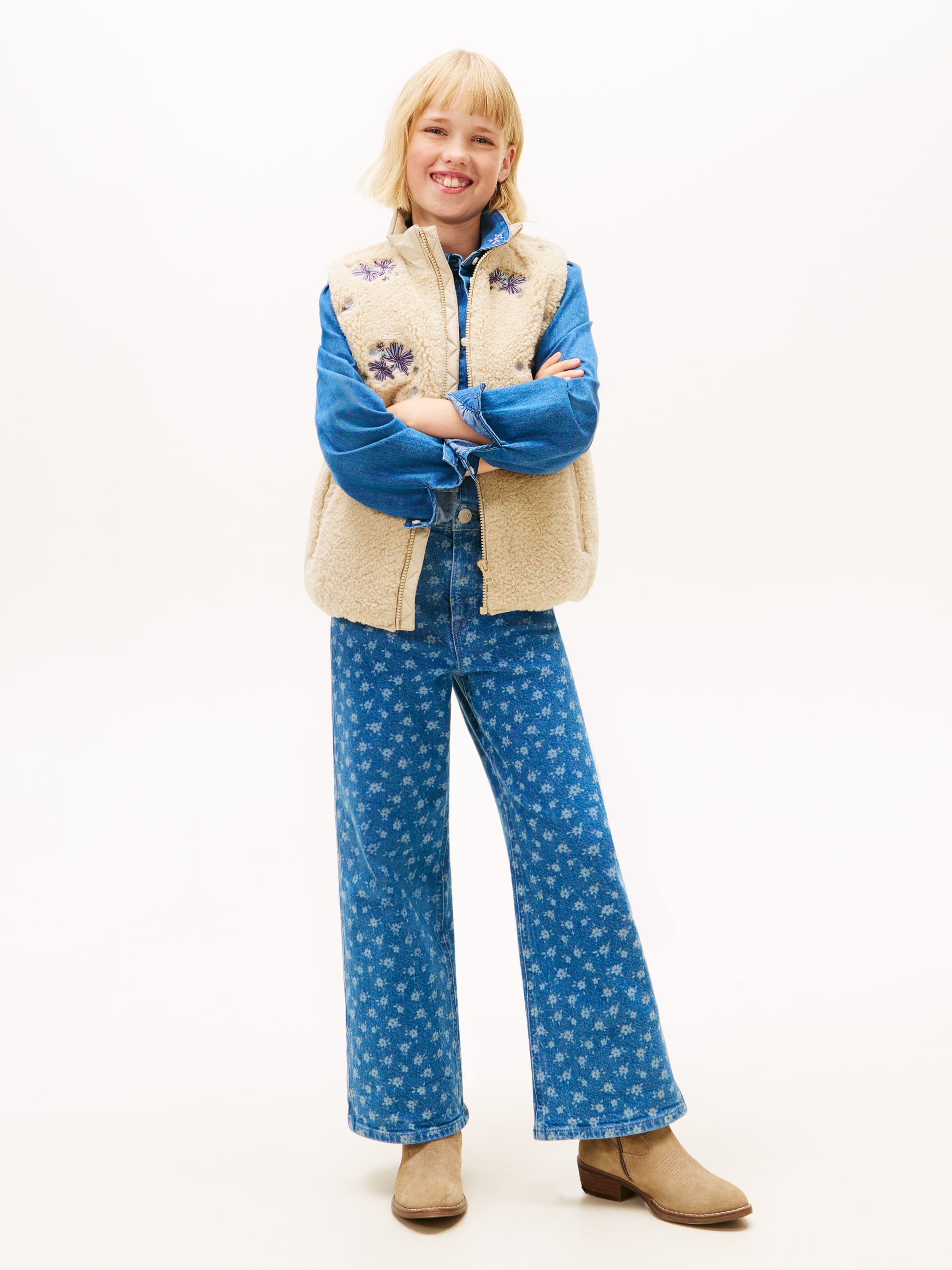 Mabel Floral Print Wide Leg Jeans