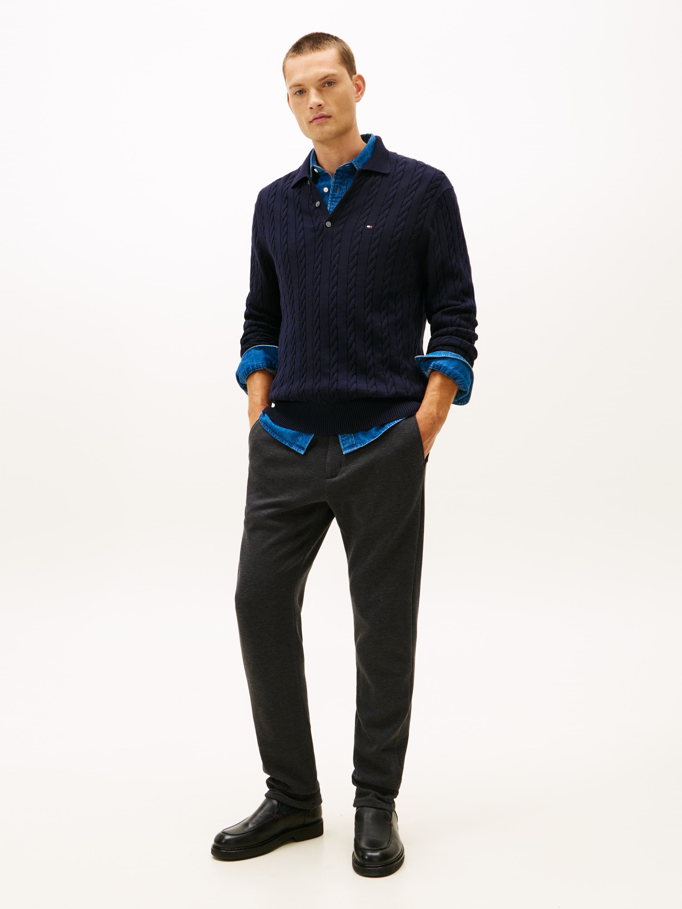 Harlem Interlock Knit Pique Tapered Leg Trousers