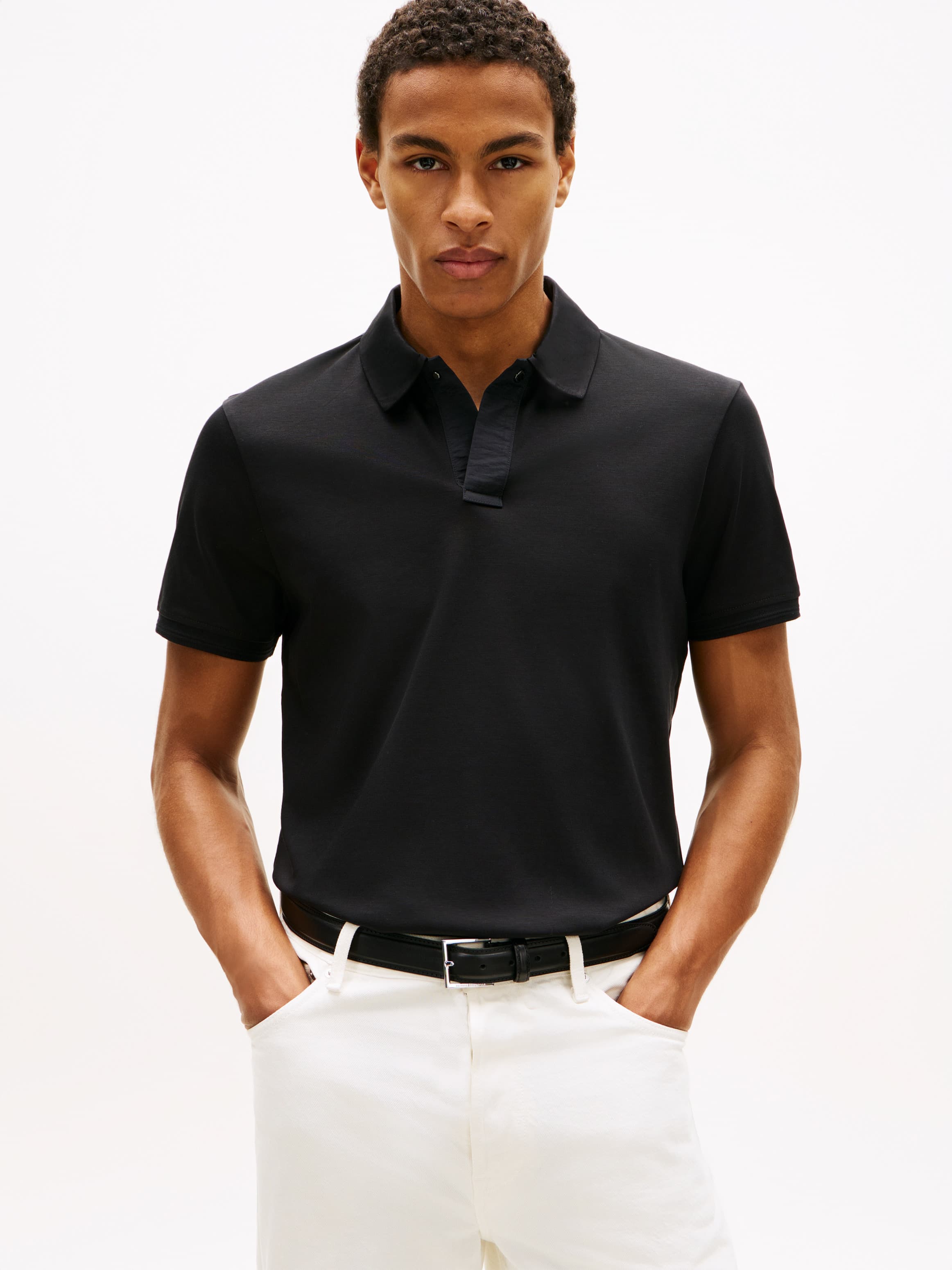 Regular Fit Concealed Placket Polo Shirt