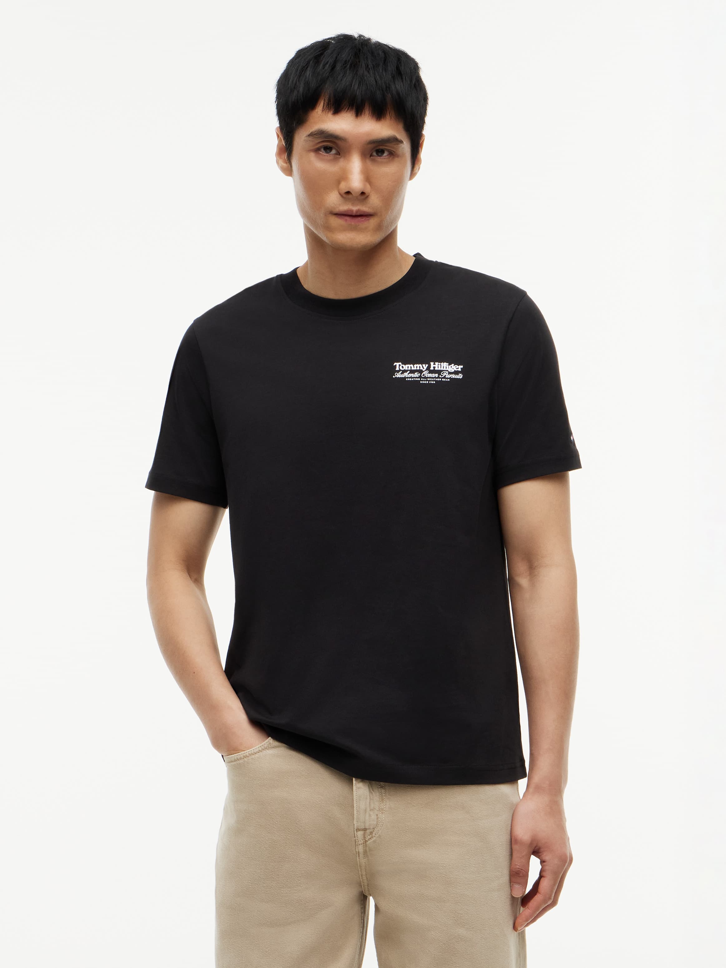 Back Graphic Jersey Crew Neck T-Shirt