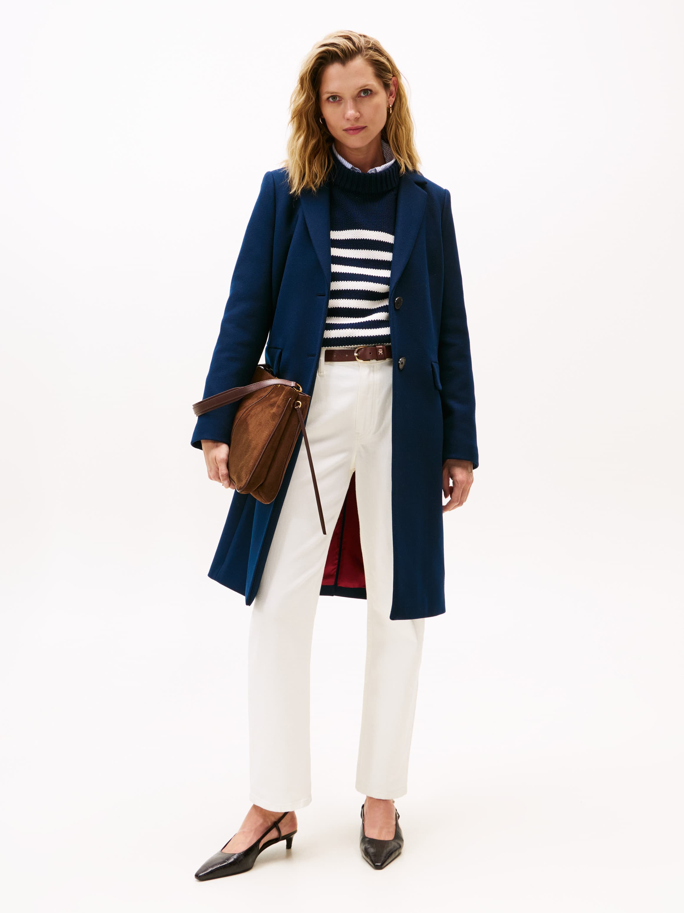 Single Breasted Coat with Cashmere