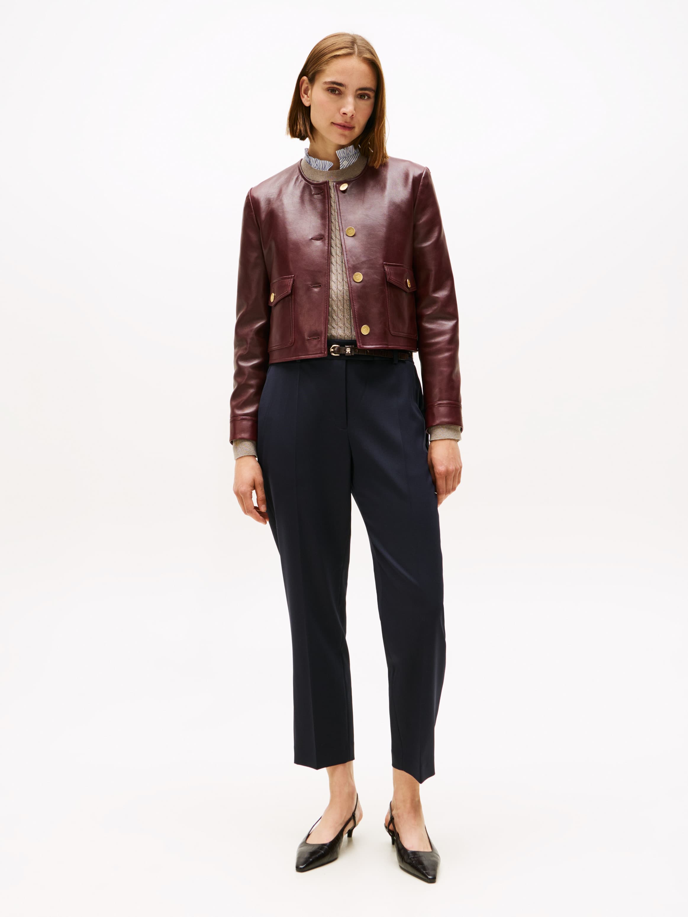 Timeless Slim Straight Leg Ankle Trousers