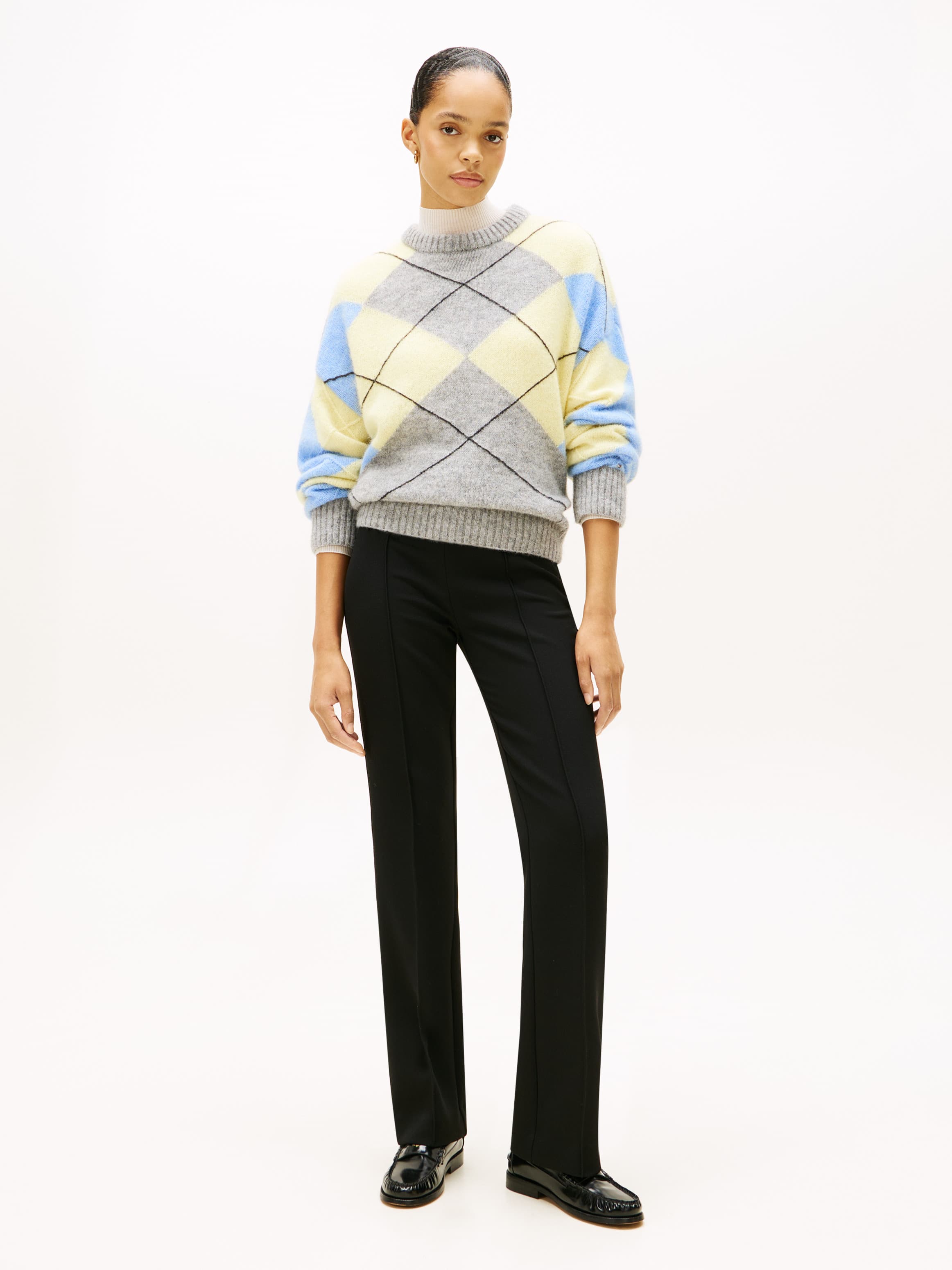Pressed Crease Kick Flare Trousers