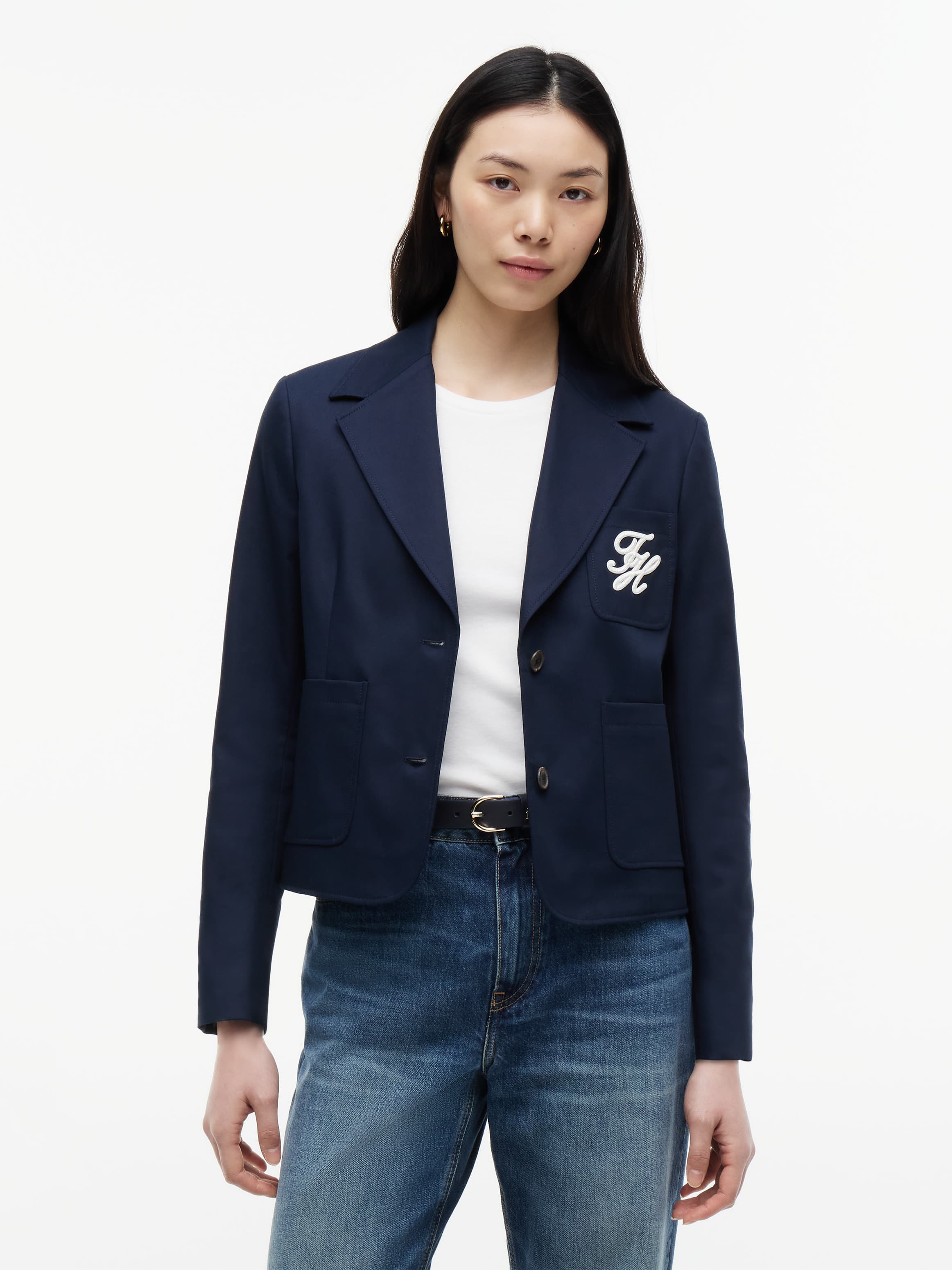Regular Fit Logo Appliqué Blazer